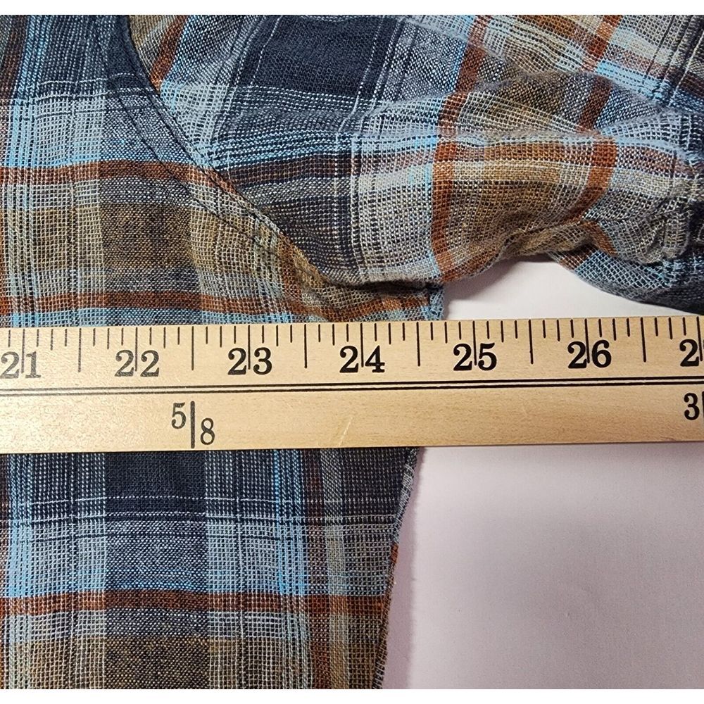 Kuhl Mens‎ Size XL Short Sleeve Plaid Linen/Cotton Button Up Camp Shirt - Picture 9 of 12